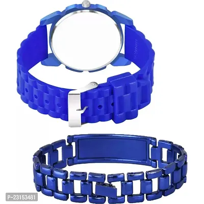 Men Stylish Blue PU Analog Watch-thumb3