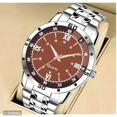 Bolun White Roman Brown Dial Metal Men And Boys Watch