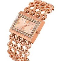 HRV Roman Dial Rect Rose Girls and Women Watch-thumb2