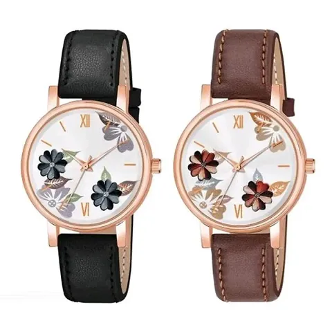 HRV Bty Cash and Leather Blet Combo Women and Girls Watch