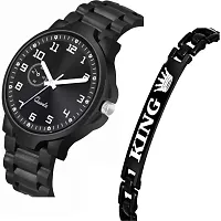 Men Stylish Black PU Analog Watch-thumb1