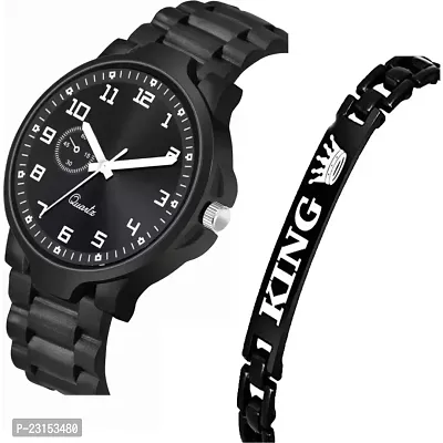 Men Stylish Black PU Analog Watch-thumb2