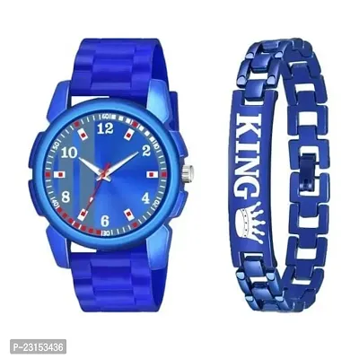 Men Stylish Blue PU Analog Watch