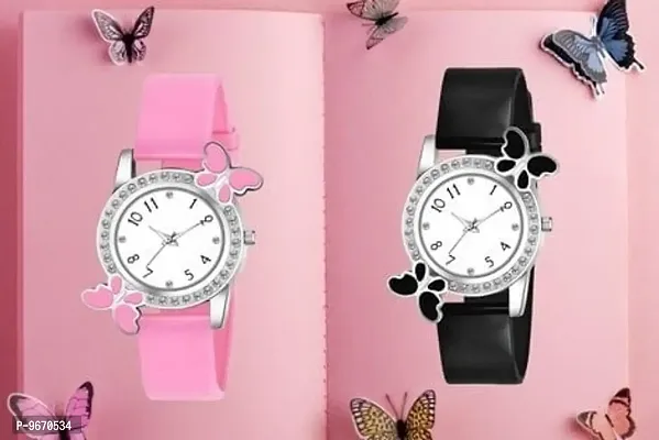 Stylish Fancy PU Analog Watches For Women And Girls