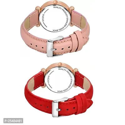 HRV Bty Dial Pink And Red Leather Analog Women and Girls Watch-thumb3