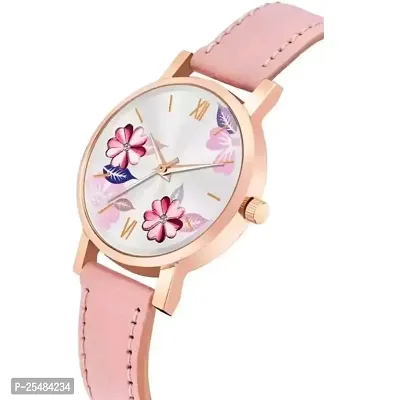 HRV Pink Leather Analog Women and Girls Watch-thumb3