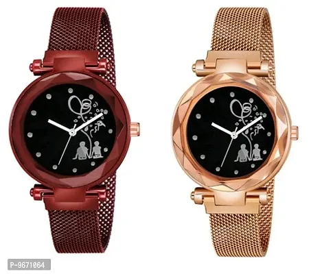 Stylish Fancy Metal Analog Watches For Women And Girls-thumb0