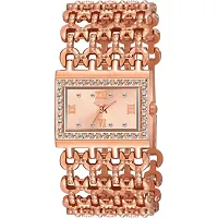 HRV Roman Dial Rect Rose Girls and Women Watch-thumb1