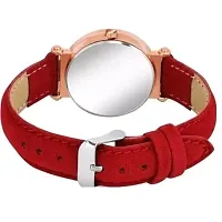 HRV Bty Black Dial Red Leadies Leather Belt Girls and Women Analog Watch-thumb3