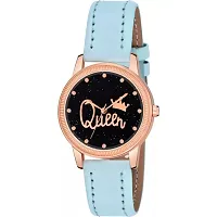 HRV Queen Dial Pink Leather Strap Watch For Girls-thumb1