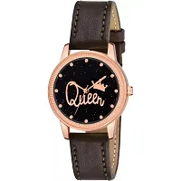 HRV Queen Dial Maroon Leather Strap Watch For Girls-thumb1