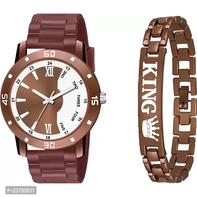 HRV Av Brown WB Dial With King Brown Bracelet Men Pu Watch-thumb0