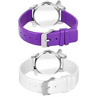 HRV Bty Cash Purple and White Pu Blet Combo Women and Girls Watch-thumb2