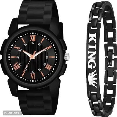 Men Stylish Black PU Analog Watch-thumb0