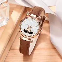 HRV Brown Slim Dial Leather Belt Women Watch  Girls-thumb1