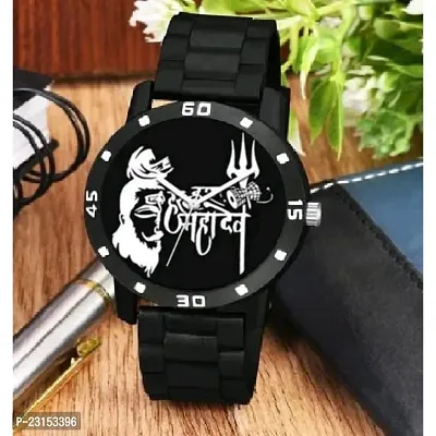 Men Stylish Black PU Analog Watch-thumb0