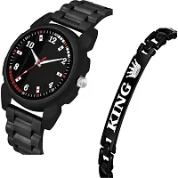 HRV Kacho Black 126 Dial With King Black Bracelet Men Pu Watch-thumb1