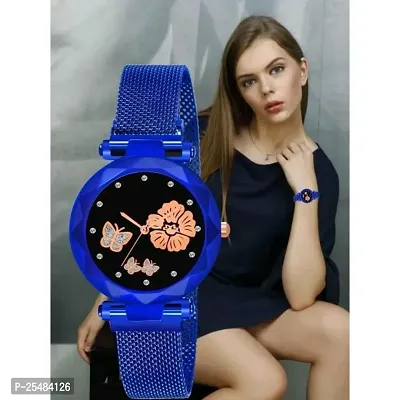 HRV Blue Megnet Belt Bty Dial Blue Girls and Women Analog Watch-thumb0