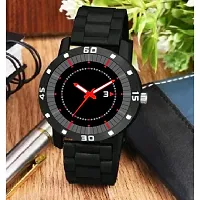 Men Stylish Black PU Analog Watch-thumb1