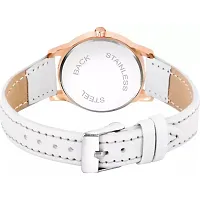 HRV Queen Dial White Leather Strap Watch For Girls-thumb3