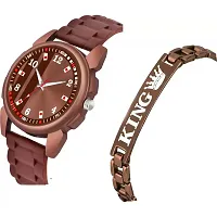 Men Stylish Brown PU Analog Watch-thumb1