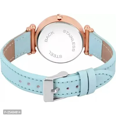 HRV Green Chand Dial RL Cash Sky Blue Belt Leahter Girls and Women Analog Watch-thumb4