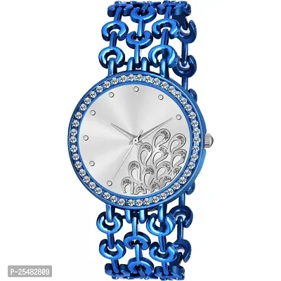 HRV Blue Peacock Metal Girls and Women Watch-thumb2