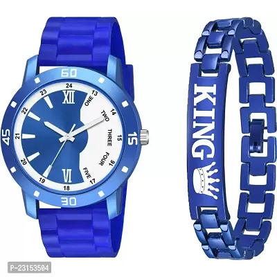 Men Stylish Blue PU Analog Watch-thumb0