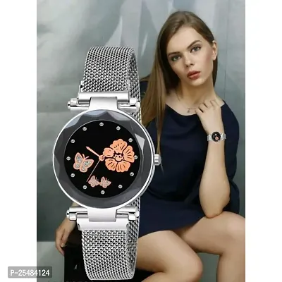 HRV Silver Megnet Belt Bty Dial Silver Girls and Women Analog Watch-thumb0