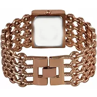 HRV Brown Dial Rect Brown Chain Girls and Women Watch-thumb3