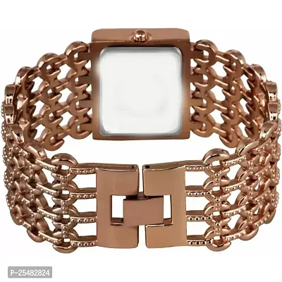 HRV Brown Dial Rect Brown Chain Girls and Women Watch-thumb4