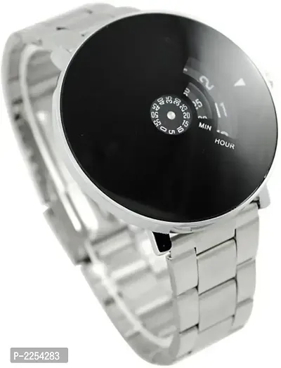 Black Quartz Wrist Watch - Turntable Dial Style - Men's Watch