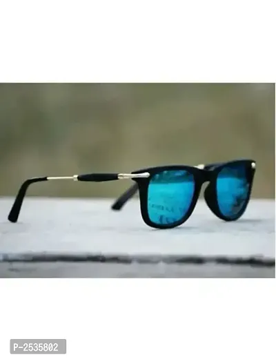 Sunglasses Blue Mercury Square New Trendy Fancy Goggles