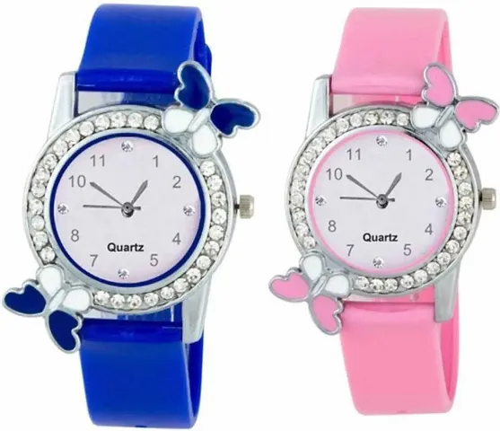 Combo Of Dual Butterfly Watches For Women