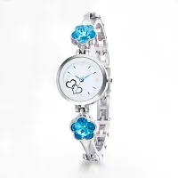 bracelet Flower Stone Silver 21st century Analog Watch For Women-thumb1