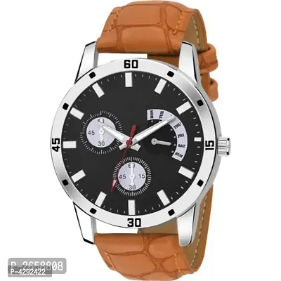 New Brown Synthetic Leather Analog Wrist Watch For Men And Women