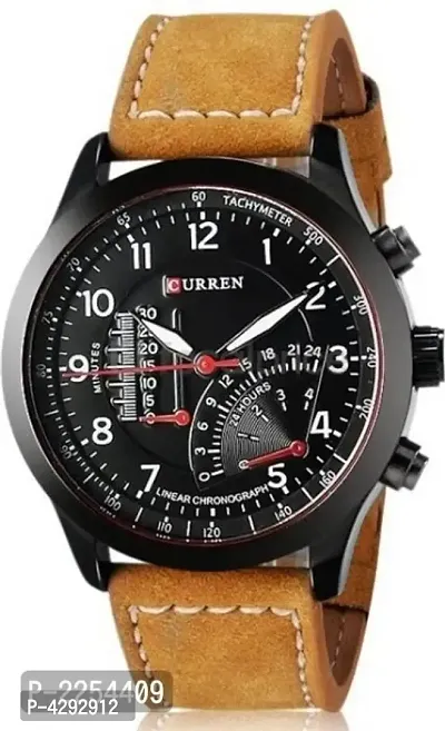 Brown Strap Analogue Watch For Men And Women