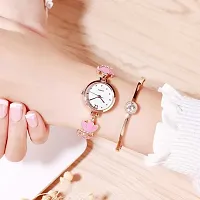 Bracelet 3 Petal Rosegold Pink New Analog Watch For Women-thumb1