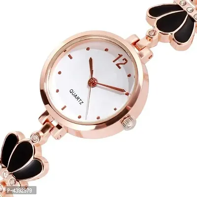 Bracelet 3 Petal Rosegold Pink New Analog Watch For Women-thumb2