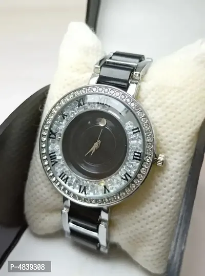 Standard Quality Metal Diamond Watches For Girls and Women-thumb0