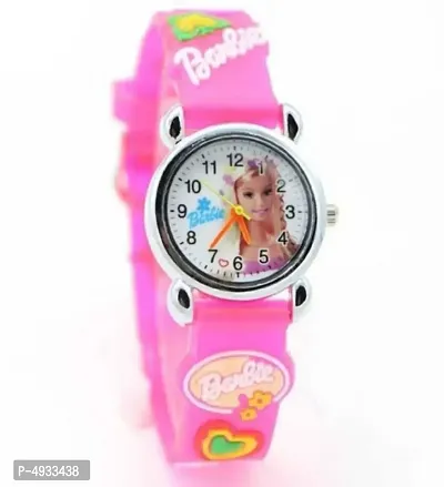 Barbie Pink Belt Stylish Watch For Girls  Womens Analog Watch-thumb0