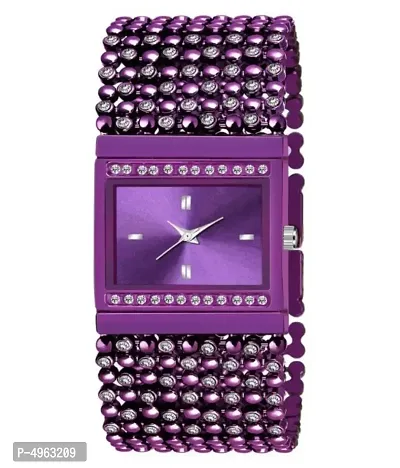 Purple Metal Square Watch for Women-thumb2