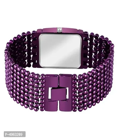 Purple Metal Square Watch for Women-thumb3