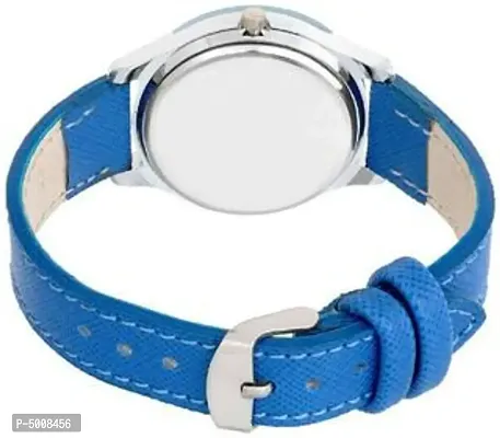 Blue cut Glass Leather Women And Girls Watch-thumb2