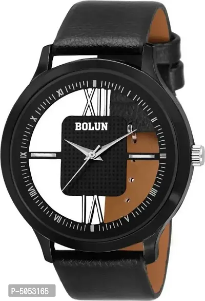 Stylish Synthetic Leather Analog Watch For Men-thumb0