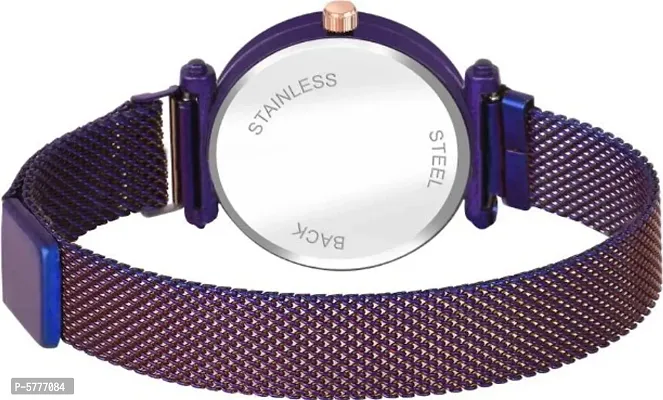 New Fashion I love You Black color Dial With Purple Maganet Strap For Women-thumb4
