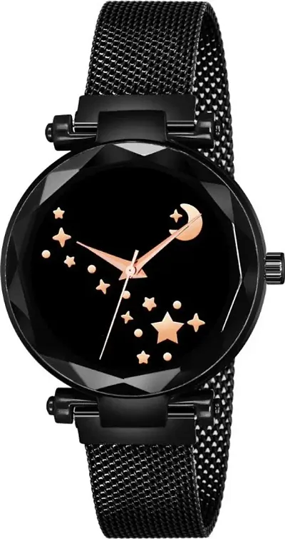 KIROHreg; Flower Star Dial Designer with Magnetic Metal Strap Analog Watch for Girl's and Women