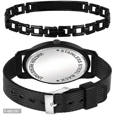 Trendy PU Men combo bracelet and Watch-thumb2