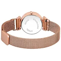 Moon Dial Unique Designer Rose Gold Magnetic Metal Strap Womens and Girls Watch-thumb3