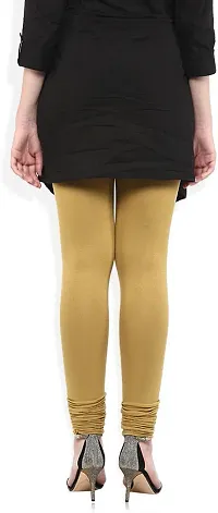 Fabulous Beige Lycra Solid Leggings For Women-thumb4